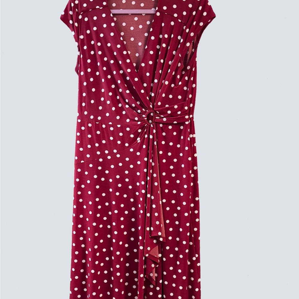 Robbie Bee Red and White Polka Dot Dress